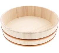 TIKUSAN Hangiri Bol à sushis en bois avec bande en polypropylène Fabriqué au Japon Sushi Riz Sushi Oke (33 cm)