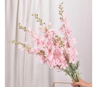 Tikwisdom Lot de 4 fleurs artificielles delphinium en soie - 86 cm - Fleurs artificielles à longue tige pour grand vase, maison, décoration de fête de mariage (rose)
