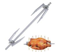 TILE ROTISSERIE - Forks De Broche En Acier Inoxydable Robustes, Stick Roast Roaster Ronisserie Grill Pour Le Camping Cuisine De Barbecue En Plein Air | Outil De Brocheur Rotatif Viande Durable Pour Gr