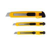 TILL. - Lot de 3 cutters assortis - 2 cutters 9 mm (cran et molette) - 1 cutter 18 mm (cran) - Outils de découpe précis - Usage bricolage et professionnel