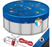 tillvex® Bâche de piscine ronde de qualité supérieure - Diamètre 480 cm - Pour Ø 380-420 cm - Avec kit de montage - Bâche solaire de 200 g/m² - Pour l'été et l'hiver - Résistant aux UV