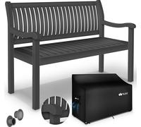 tillvex® Banc de jardin en bois Anthracite 125 cm / 2 - 3 personnes Banc de parc Banc massif Meubles de jardin