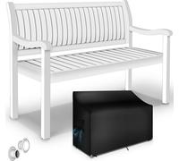 tillvex® Banc de jardin en bois blanc 150 cm / 3 - 4 personnes Banc de parc massif Banc de jardin