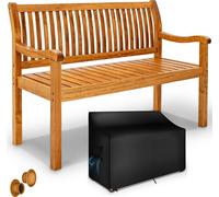 tillvex® Banc de jardin en bois brun clair 125 cm / 2 - 3 personnes Banc de parc massif Banc de jardin
