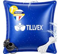tillvex® Coussin Hivernage Piscine 120x120cm + Corde 12m & Kit Réparation | Coussin d'air hivernage piscine, résistant gel & chlore jusqu'à -20°C | Valve à vis incluse | Protection piscine hiver