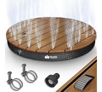 tillvex® Douche de Jardin extérieure jusqu'à 4m de Hauteur de Jet | Douche au Sol avec pédale | Douche de Camping, Sol antidérapante | Douche de Sauna (Anthracite - Rond)