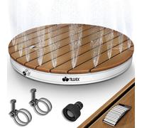 tillvex® Douche de jardin ronde outdoor jusqu'à 4 m de hauteur de fontaine | Douche de sol avec roue à pied | Douche extérieure antidérapante | Douche de sauna résistante aux intempéries | Douche de c