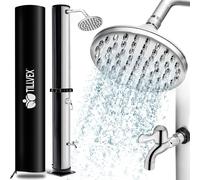 tillvex douche solaire 20L noir/argent avec capot de protection douche de jardin douche de piscine camping piscine solaire extérieure douche de pluie