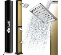 tillvex douche solaire 40 litres noir/or avec capot de protection douche de jardin douche de piscine camping piscine solaire extérieure douche de pluie
