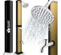 tillvex douche solaire 60 litres noir/or avec capot de protection douche de jardin douche de piscine camping piscine solaire extérieure douche de pluie