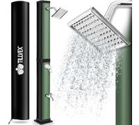 tillvex Douche Solaire avec Capot de Protection | Douche de Jardin Eau Chaude | Douche de Piscine Camping | sans raccordement électrique (Noir/Vert, 40 litres)