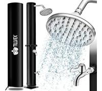 tillvex Douche Solaire avec Capot de Protection | Douche de Jardin Eau Chaude | Douche de Piscine Camping | sans raccordement électrique (Noir, 35 litres)