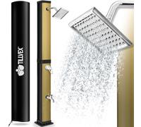 tillvex Douche Solaire avec Capot de Protection | Douche de Jardin Eau Chaude | Douche de Piscine Camping | sans raccordement électrique (Noir/Or, 40 litres)