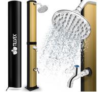 tillvex douche solaire 35 litres noir/or avec housse de protection douche de jardin douche de piscine camping piscine solaire extérieure douche de pluie