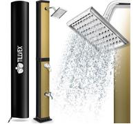 tillvex douche solaire 40 litres noir/or avec capot de protection douche de jardin douche de piscine camping piscine solaire extérieure douche de pluie