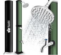 tillvex douche solaire 35 litres noir/vert avec capot de protection douche de jardin douche de piscine camping piscine solaire extérieure douche de pluie
