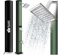 tillvex douche solaire 40 litres noir/vert avec capot de protection douche de jardin douche de piscine camping piscine solaire extérieure douche de pluie