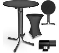 tillvex® Gastro Table haute pliante Ø60cm noir | Table de bistrot FERMEE | Table pliante ronde - table de fête résistante aux intempéries | Table de jardin Indoor & Outdoor