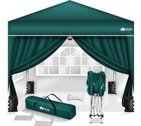 tillvex Pavillon 3x3m vert - avec 4 parties latérales imperméables | Pop-Up Pliable réglable en hauteur | Tente de jardin protection UV 50+ | Tente de réception avec sac pour le jardin