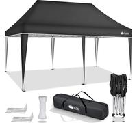 tillvex Pavillon 3x6m Anthracite étanche | Pop-Up Pliable réglable en hauteur | Tente de jardin protection UV 50+ | Tente de réception avec sac pour le jardin