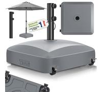 tillvex® Pied de Parasol PAVERA à roulettes et Freins | Support de lestage Parasol à remplir 37L/56kg | Poids pour Parasol Droit et de marché Ø1,8-3,7m | Résistant aux intempéries et UV (Anthracite)