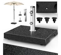tillvex® Pied de Parasol rectangulaire en Granit 25 kg | avec Tube en Acier Inoxydable | Parasol Lestage Pieds Base pour pour Parasol déporté mâts de 16 à 48 mm et 250 cm de diamètre