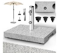 tillvex® Pied de Parasol rectangulaire en Granit 25 kg | avec Tube en Acier Inoxydable | Parasol Lestage Pieds Base pour pour Parasol déporté mâts de 16 à 48 mm et 250 cm de diamètre