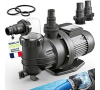 tillvex® Pompe de filtration piscine 9 500 L/h & 550 W | Hauteur de refoulement max. 10 m | Pompe de circulation pour piscines 40 m³ | Auto-amorçante pour piscine hors-sol & spa avec préfiltre