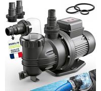 tillvex® Pompe de filtration piscine avec minuterie 8 500 L/h & 450 W | Hauteur de refoulement max. 9 m | Pompe de circulation pour piscines 33 m³ | Auto-amorçante hors-sol & spa avec préfiltre