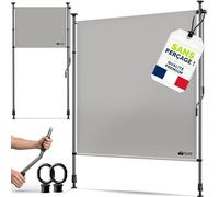 tillvex Store vertical 100 x 310 cm gris avec manivelle sans perçage | Brise-vue extensible et opaque | Store vertical pour balcon, terrasse, jardin | Store brise-vue résistant aux intempéries
