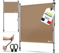 tillvex Store Vertical 100 x 310 cm Taupe avec manivelle sans perçage | Brise-Vue Extensible et Opaque | Store Vertical pour Balcon, terrasse, Jardin | Store Brise-Vue résistant aux intempéries
