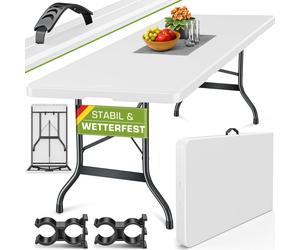 tillvex Table de jardin pliante plastique 180x75cm | Table de camping 6 personnes