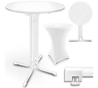 tillvex® Table haute Gastro pliable avec housse - Diamètre : 60 cm - Table de bistrot ronde - Table de fête résistante aux intempéries - Table de jardin pour l'intérieur et l'extérieur