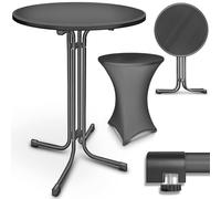 tillvex® Table haute Gastro pliable avec housse - Diamètre : 80 cm - Table de bistrot ronde - Table de fête résistante aux intempéries - Table de jardin pour l'intérieur et l'extérieur