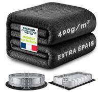 tillvex® Tapis de piscine rectangulaire de qualité supérieure - 570 x 300 cm - Géotextile 400 g/m² - Bâche de sol pour piscines jusqu'à 540 x 270 cm - Toison de protection de sol découpable