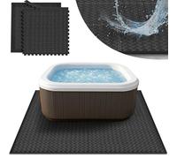 tillvex® Tapis de Sol carré 200 cm pour Spa | Tapis de Protection Thermique pour Jacuzzi et Piscine | sous-Couche Isolante | Plaque de Sol Antichoc (Noir)