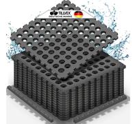 tillvex® Tapis de sol pour piscine avec trous 36 pièces noir | Tapis de sol pour piscine & pataugeoire 51x51 cm | Tapis de sol pour piscine Outdoor | Tapis de sol pour piscine Isolant thermique | Feui