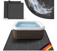 tillvex® Tapis de sol pour spa carré 200 cm noir | Tapis de sol pour spas extérieurs | Tapis de protection thermique du fond de la piscine | Protection du fond de la piscine protège & isole