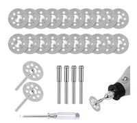 TILONKJ Jeu de Disques Diamantés 22 mm,20 Mini Disques Diamantés pour Outil Rotatif,avec 4 Mandrins et 1 Tournevis Inclus,pour Pierre,Verre,Carrelage,Céramique,Plexiglas et Bijouterie