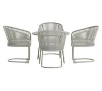 Tilos set de jardin table 90x90cm 4 chaises gris clair.