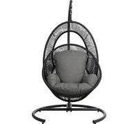 Tim chaise suspendue avec coussin noir, gris.