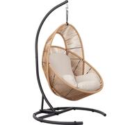 Tim Fauteuil suspendu sur pied avec coussin, noir, naturel.
