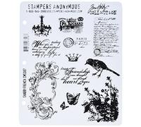 Tim Holtz Lot de tampons en caoutchouc Rouge 17,8 x 21,6 cm
