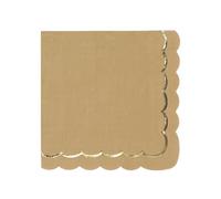 TIM & PUCE FACTORY - 16 SERVIETTES PAPIER FESTON LIGNE OR 33CM KRAFT