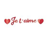 TIM & PUCE FACTORY Guirlande Lettres Je t'aime DÉCO Coeurs 2M Rouge