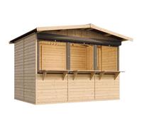Maison de jardin en bois, étal de marché en bois 263 x 336 cm 6 m² - beige