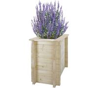 TIMBELA Bac en bois surélevé - 58x38xH57 cm - Bac surélevé pour le jardin - Bac à herbes aromatiques - Bac à fleurs en bois - Bac à plantes en bois - Solid 28 mm Pine/Spruce Wood M611