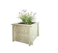 Lit surélevé en bois - 58x58xH46 cm - Lit surélevé pour le jardin - Lit pour herbes aromatiques - Bac à fleurs en bois - Solid 28 mm Pine/Spruce Wood TIMBELA M617-1