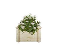 TIMBELA Carre Potager Exterieur Bois - Jardinieres Exterieur pour Jardin, Balcon, Terrasse - pour Fleurs, Herbes aromatiques, Légumes- Bois Massif pin/épicéa 28 mm, 58x58xH35 cm, M616