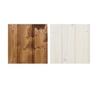 TIMBELA Kit imperméabilisant pour la peinture des maisons en bois - Pour l'intérieur et l'extérieur de la maison - 5 litres blanc + 5 litres de chêne foncé + kit de pinceaux cadeau